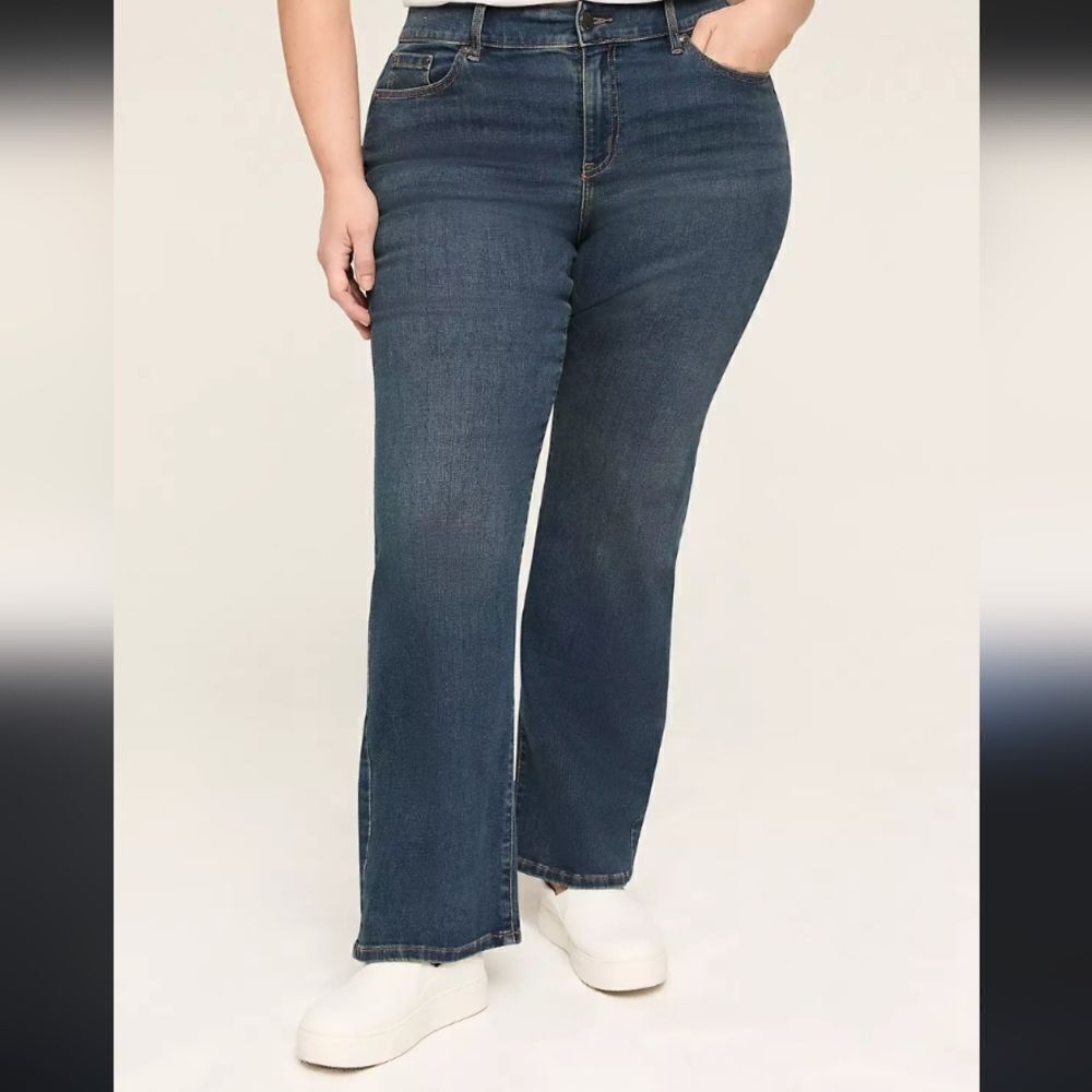 Lane Bryant Dark Blue Wide Leg High Rise Tall Jeans